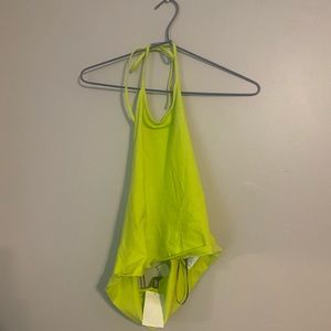 Neon Green/Yellow Halter Cropped Top